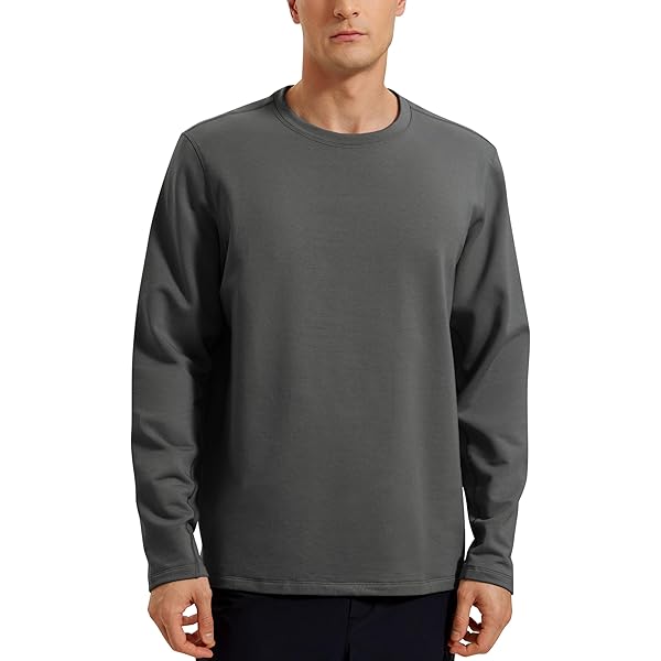 CRZ YOGA Mens Crewneck Sweatshirts French Terry Athletic Workout